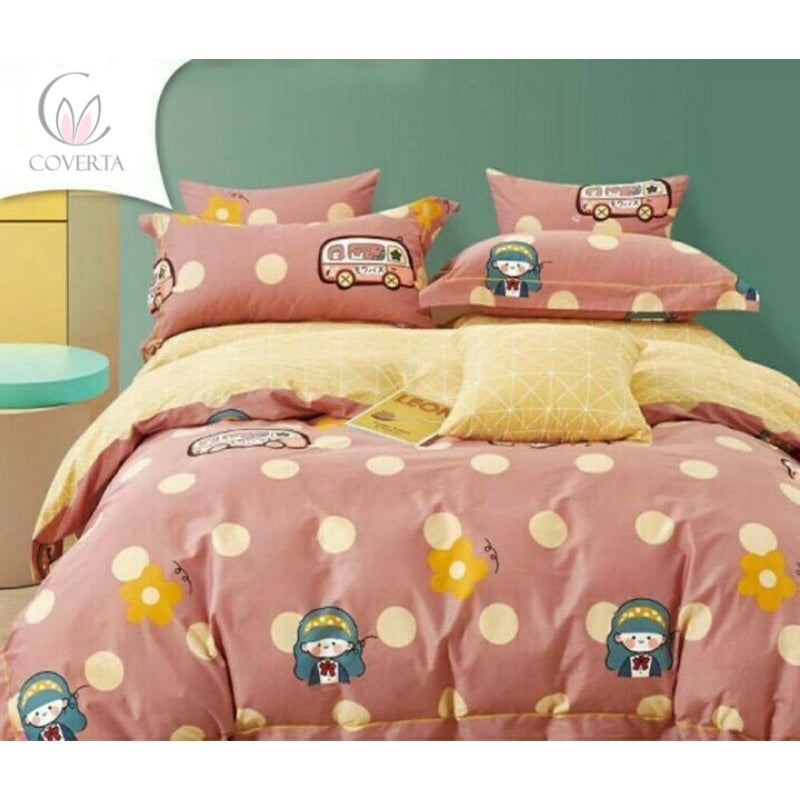 Bella Vista Bed Cover Single Set Karakter Anak - 120x200x30cm (Labubu, Dinosaur, Hello Kitty, Animals, dll)