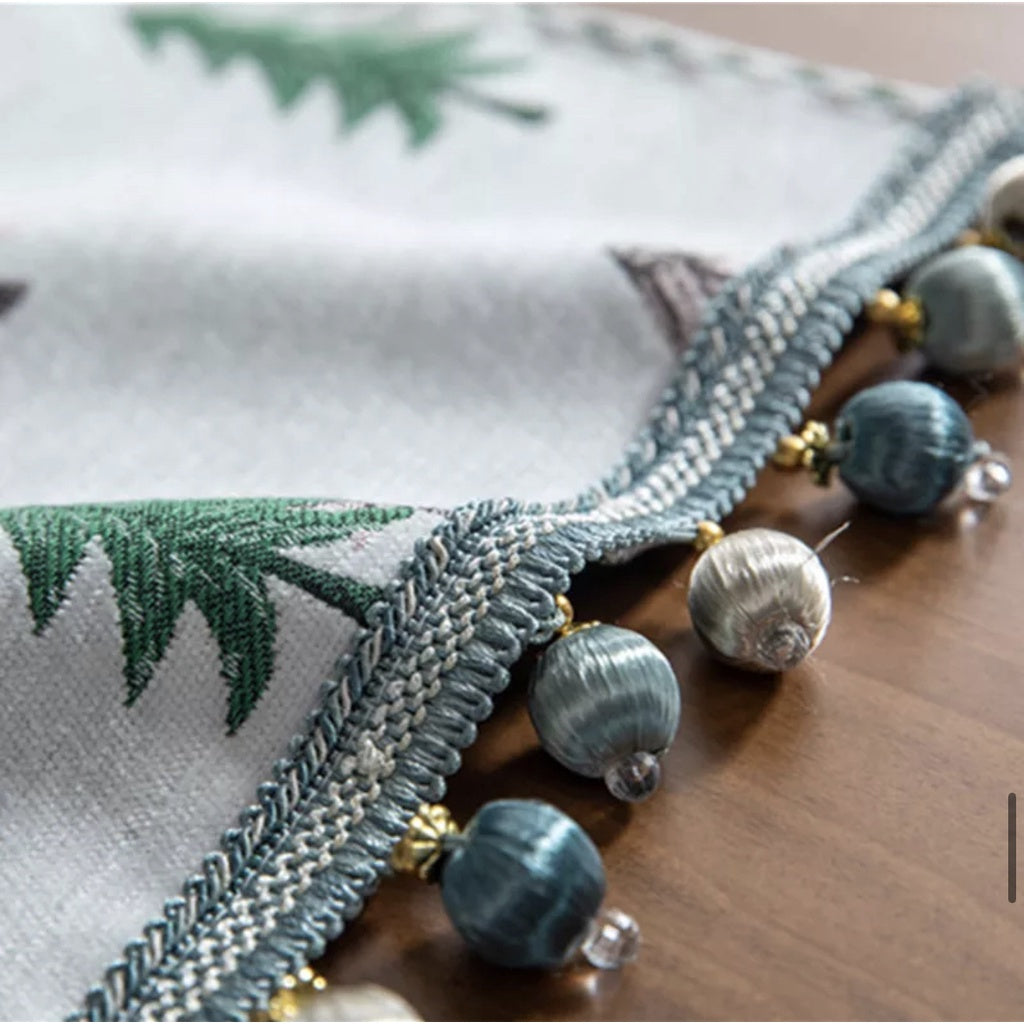 Taplak Meja Natal Terbaru | Table Runner Christmas Tree Premium Tenun Defect