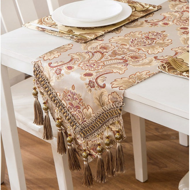 Table Runner Belgia Turki Premium | Alas Meja Tamu | Taplak Meja Kain Mewah