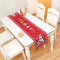 Table Runner Christmas Motif Kurcaci Dekorasi Natal | Taplak Meja Natal Tenun Santa Claus 34x180cm