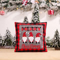 Sarung Bantal Sofa Natal 40x40cm Motif Christmas Santa Gnome Squares