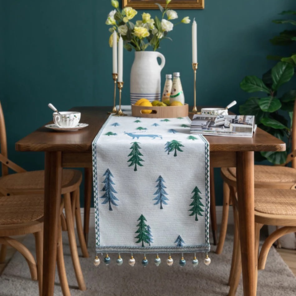Taplak Meja Natal Terbaru | Table Runner Christmas Tree Premium Tenun Defect