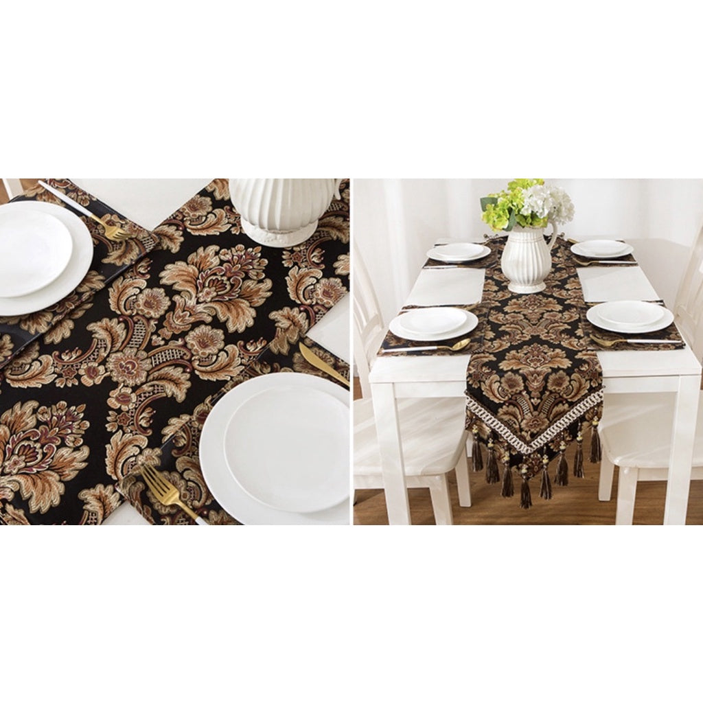 Table Runner Belgia Turki Premium | Alas Meja Tamu | Taplak Meja Kain Mewah