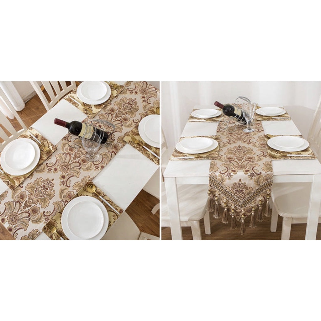 Table Runner Belgia Turki Premium | Alas Meja Tamu | Taplak Meja Kain Mewah
