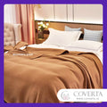 Coverta Selimut Polos Flanel - Coklat Muda - 160x200cm