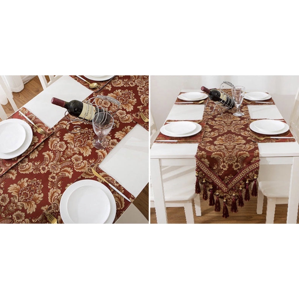 Table Runner Belgia Turki Premium | Alas Meja Tamu | Taplak Meja Kain Mewah