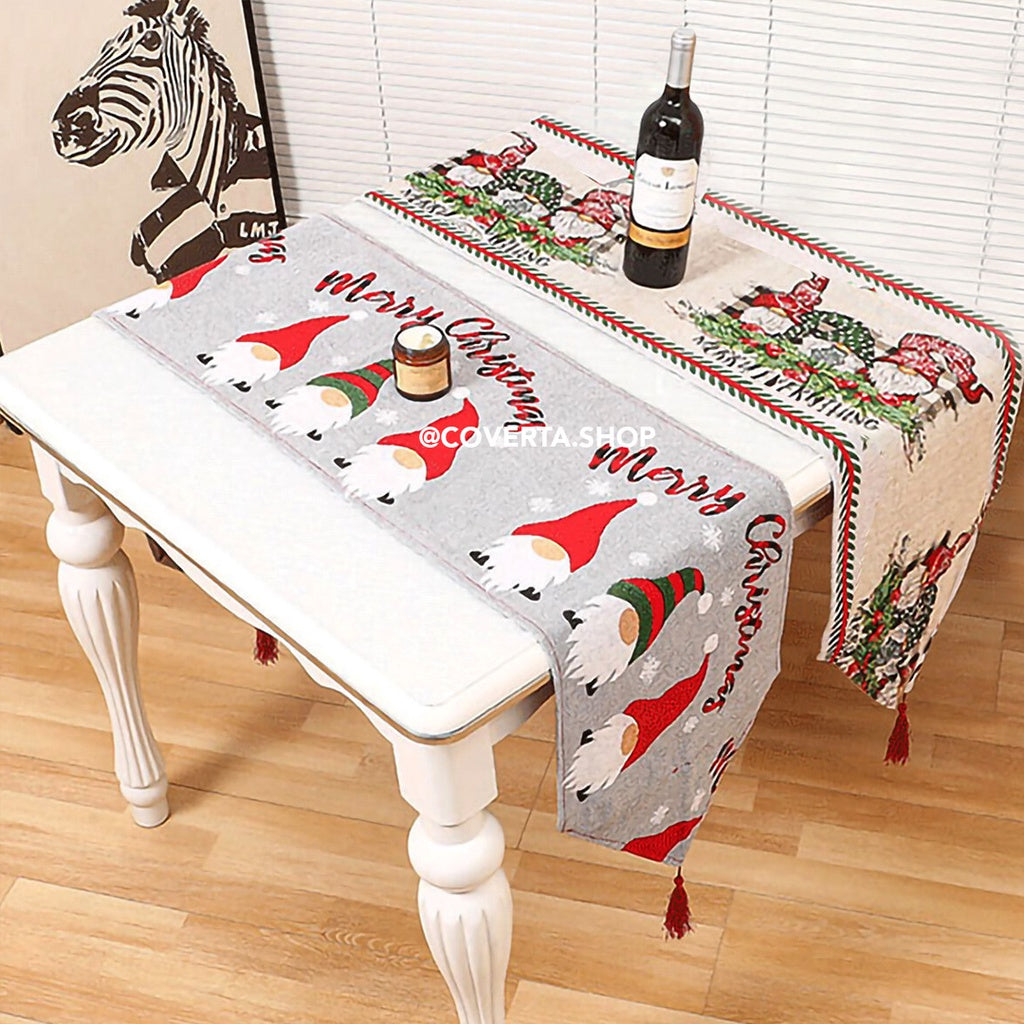 Table Runner Christmas Dekorasi Natal - Taplak Meja Natal Tenun 34x180cm